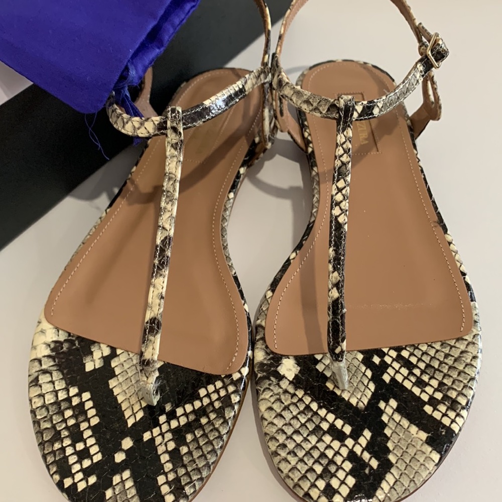 NWT Aquazzura “Almost bare” python sandal sz38 - Picture 5 of 8